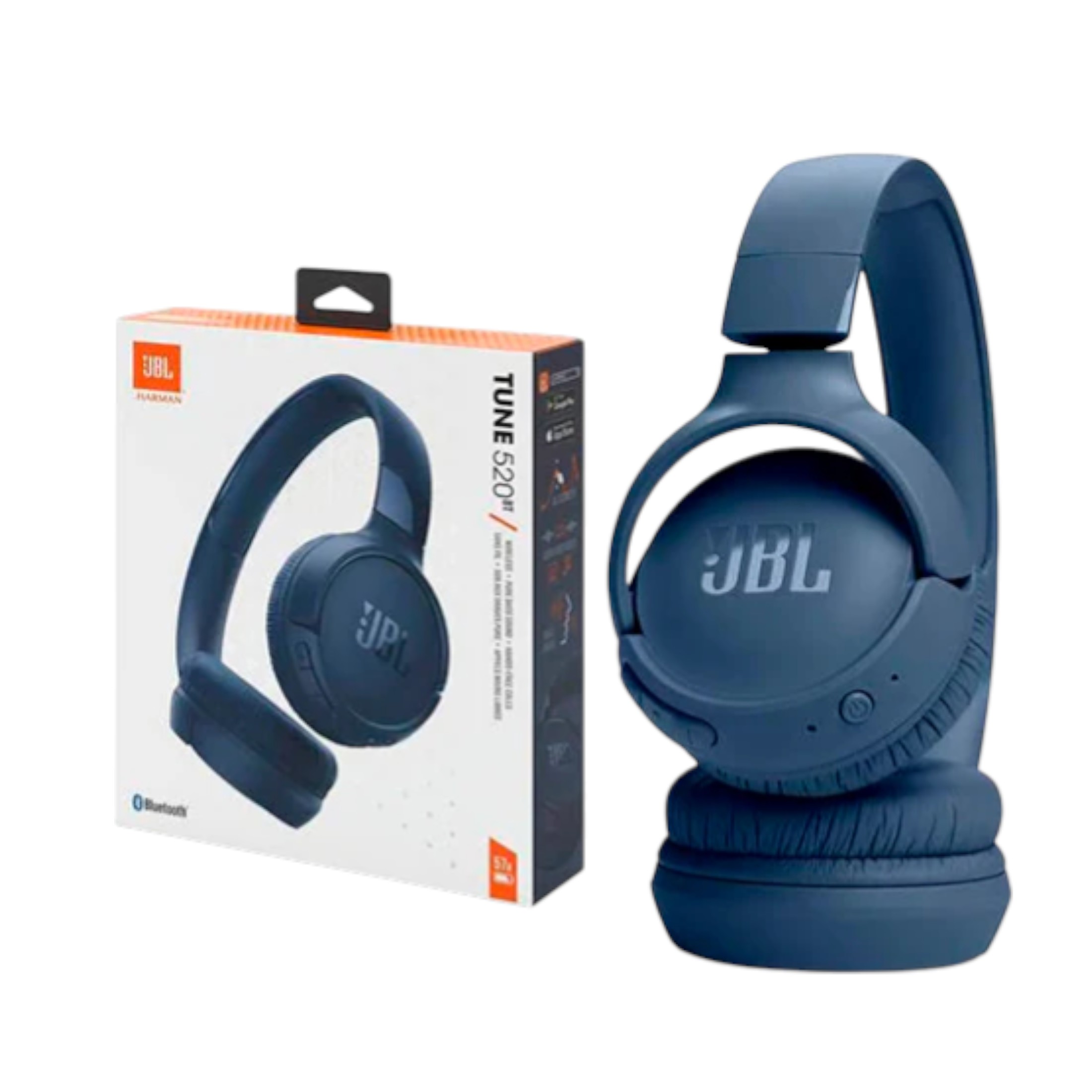 JBL Tune 520BT – Casque supra-auriculaire sans fil – Bluetooth 5.3 – Autonomie 57h – Blanc & Noir
